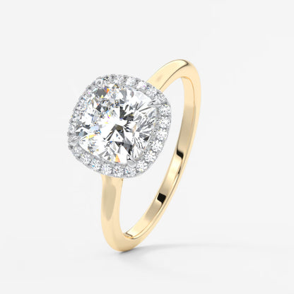 Aeris cushion halo two-tone engagement ring