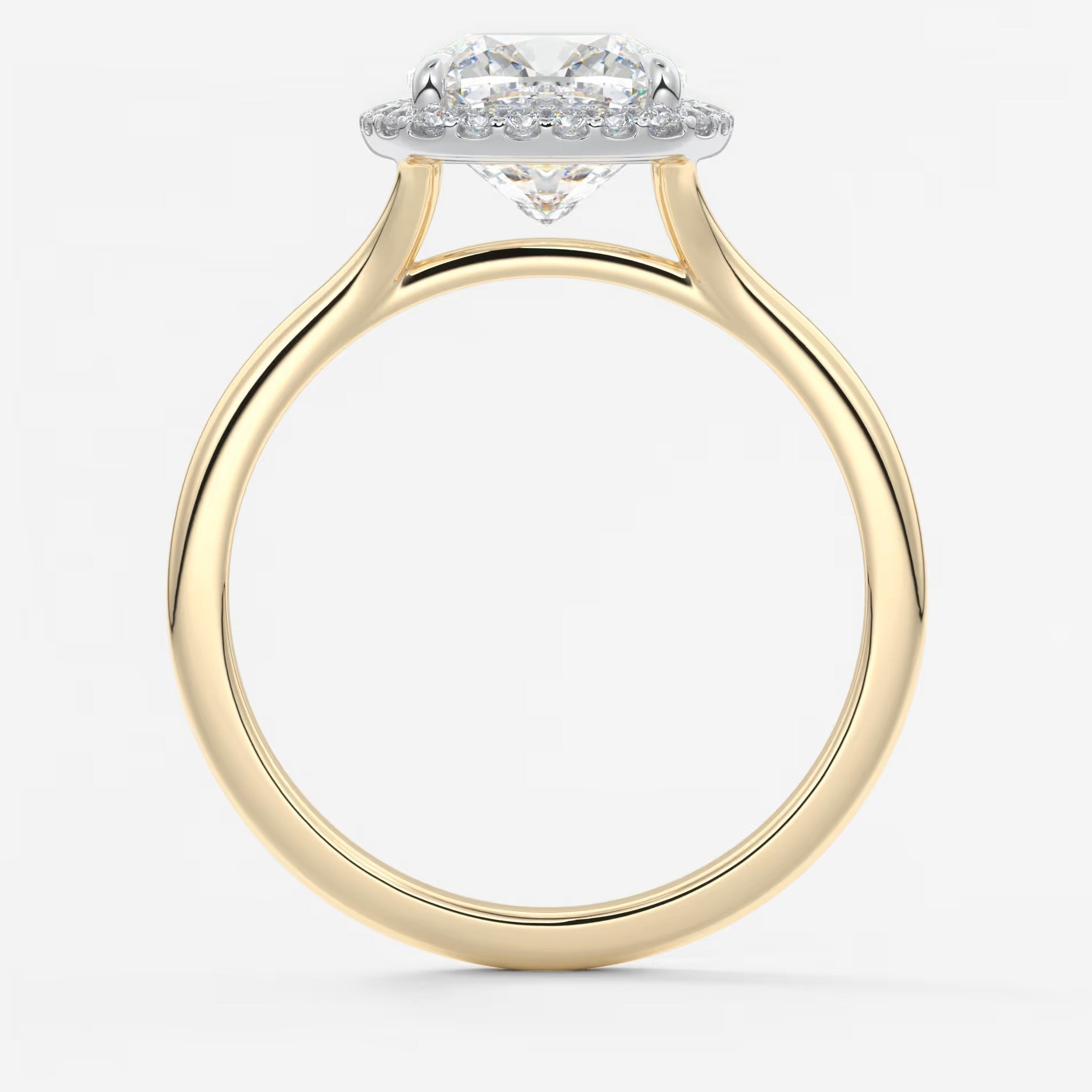 Aeris cushion halo two-tone engagement ring