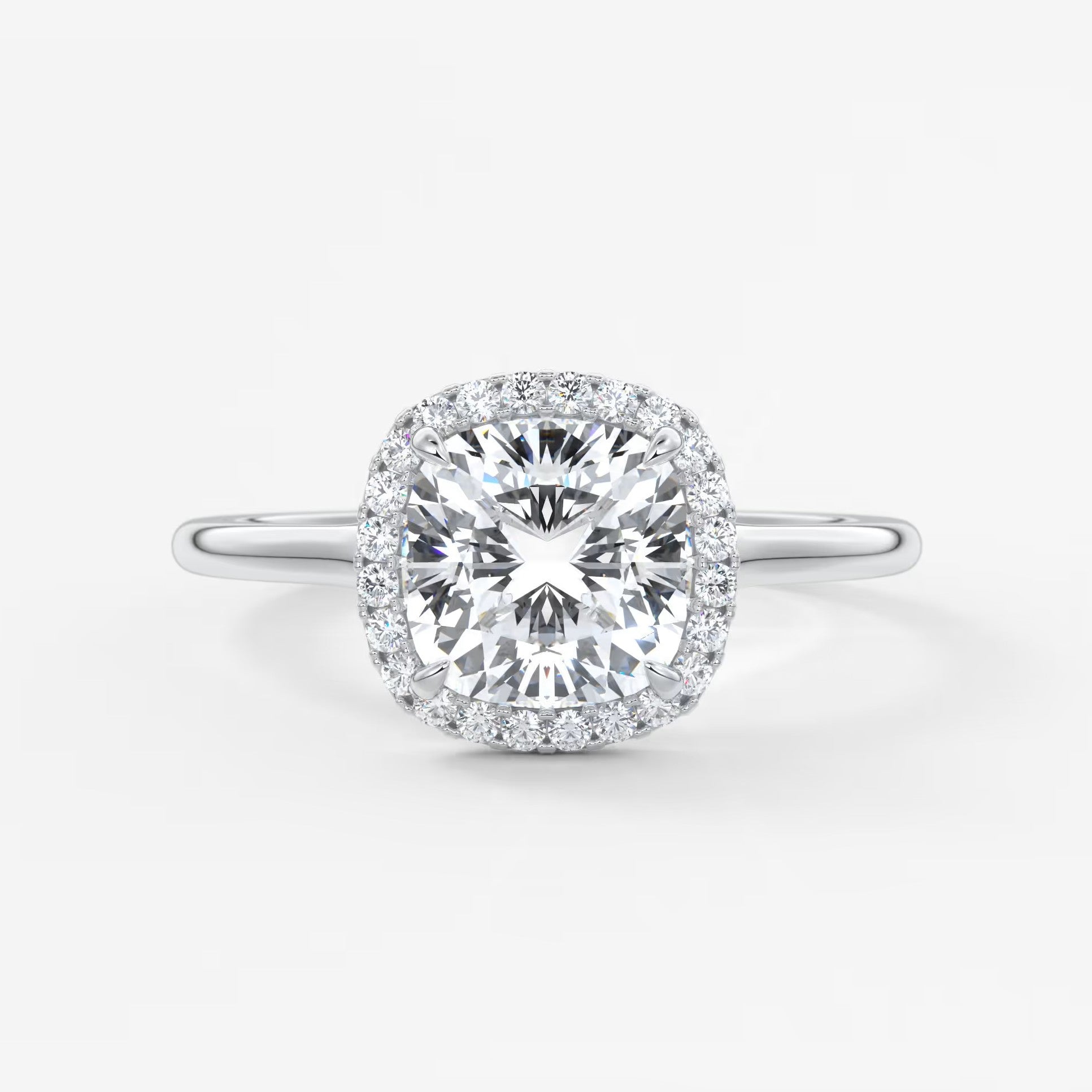 Aeris cushion halo two-tone engagement ring