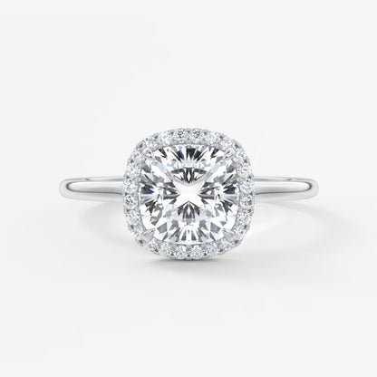 Aeris cushion halo two-tone engagement ring