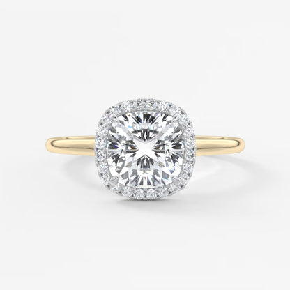 Aeris cushion halo two-tone engagement ring