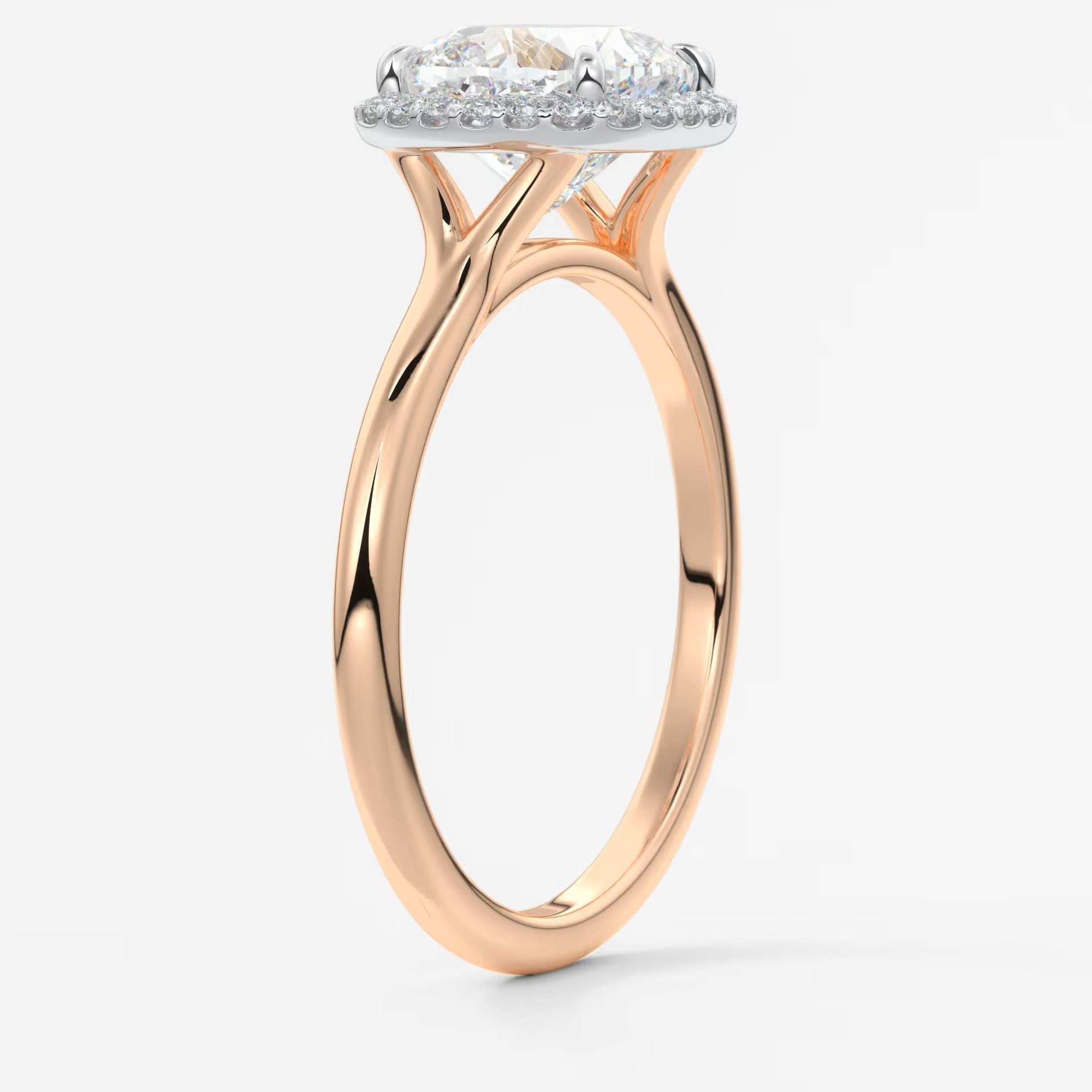 Aeris cushion halo two-tone engagement ring