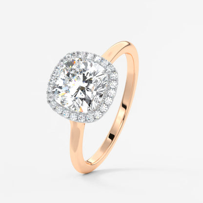 Aeris cushion halo two-tone engagement ring