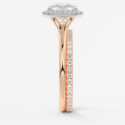 Aeris cushion halo two-tone engagement ring