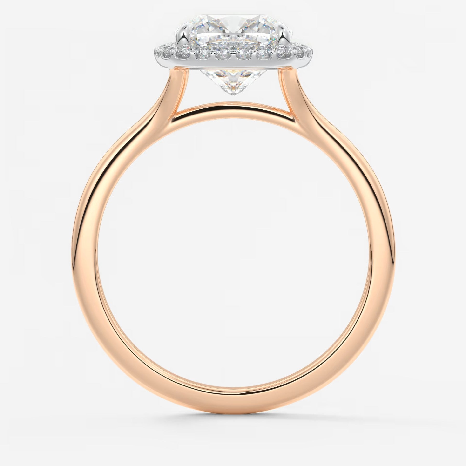 Aeris cushion halo two-tone engagement ring