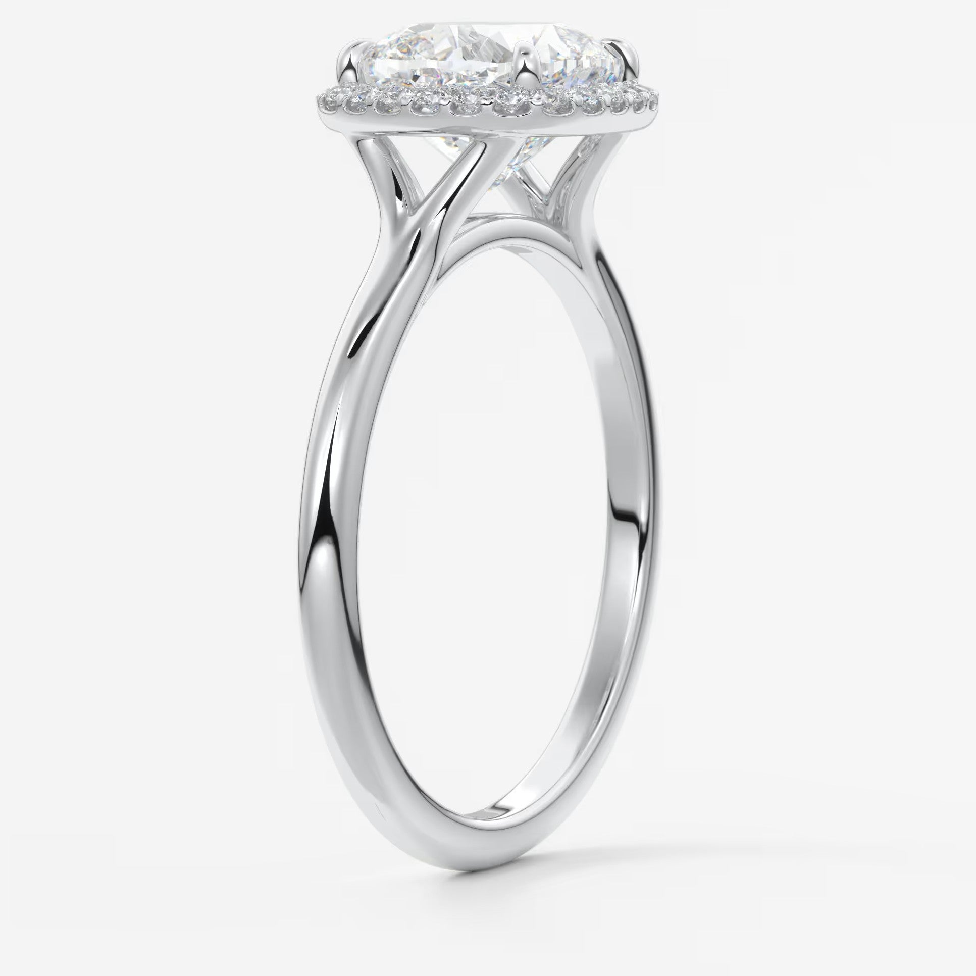 Aeris cushion halo two-tone engagement ring