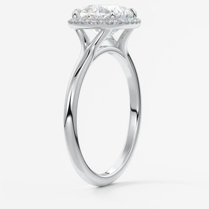 Aeris cushion halo two-tone engagement ring