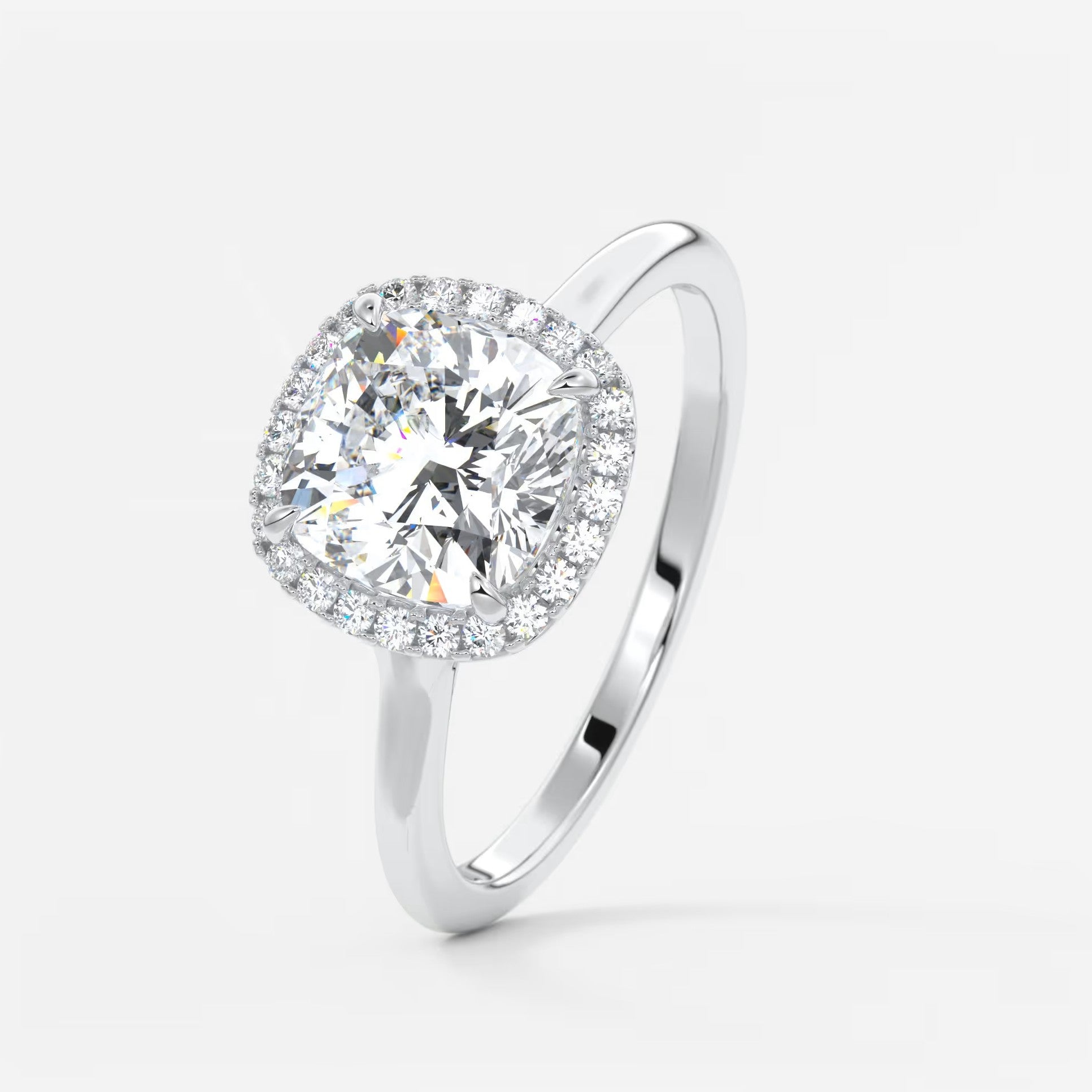 Aeris cushion halo two-tone engagement ring