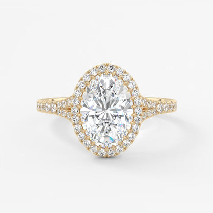 Aeris oval halo pavé bridge engagement ring