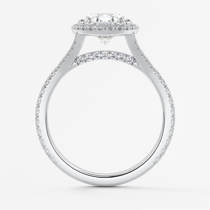 Aeris oval halo pavé bridge engagement ring