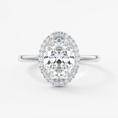 Aeris oval halo two-tone engagement ring