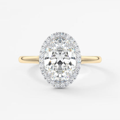 Aeris oval halo two-tone engagement ring