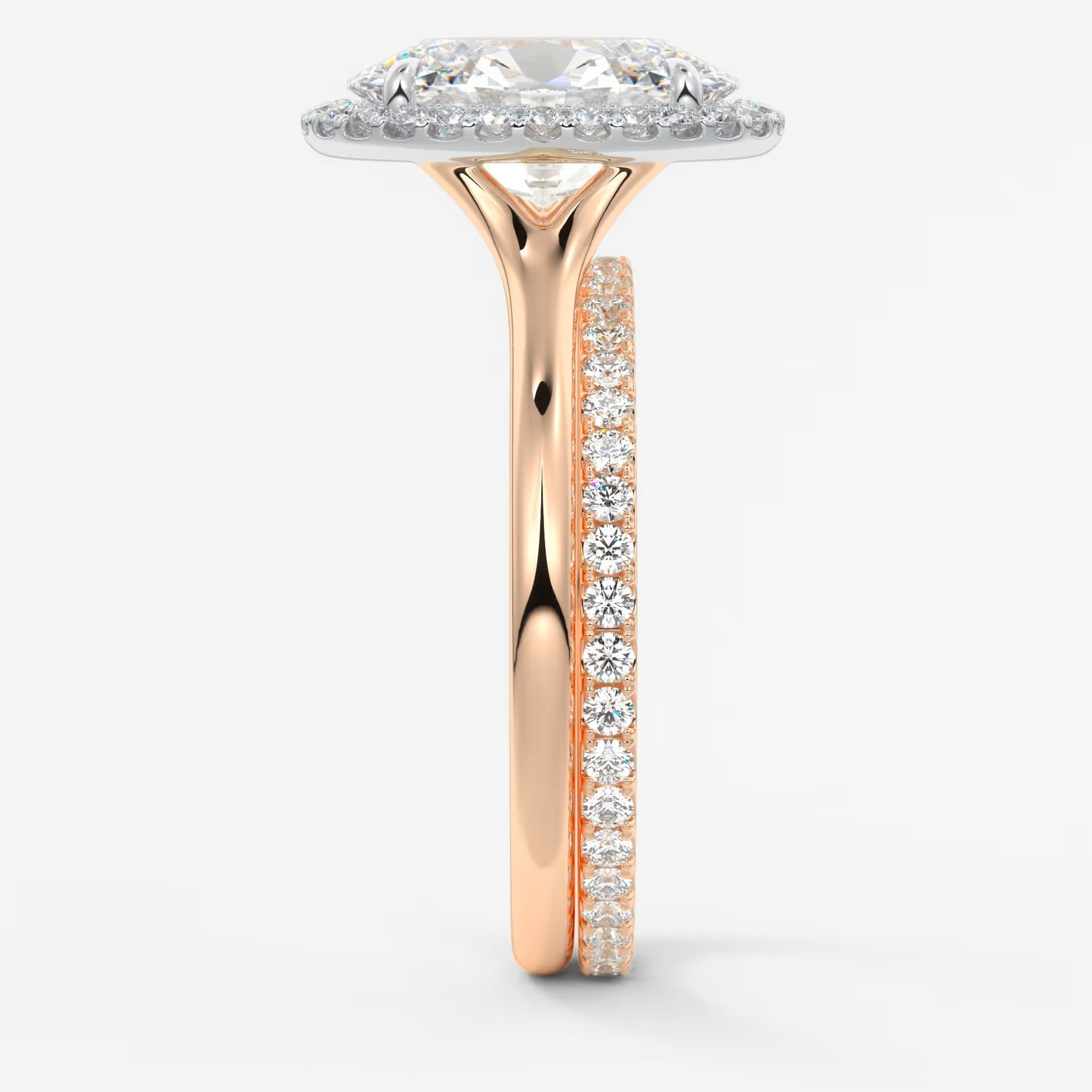Aeris oval halo two-tone engagement ring