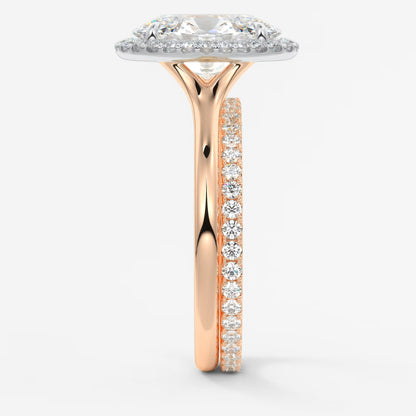 Aeris oval halo two-tone engagement ring