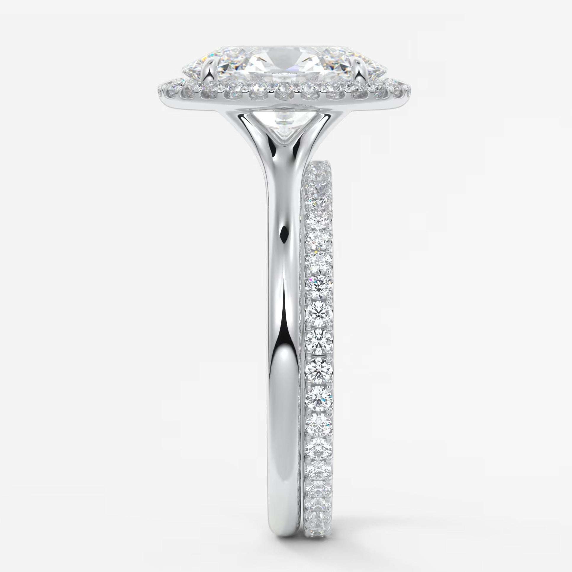 Aeris oval halo two-tone engagement ring