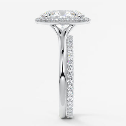 Aeris oval halo two-tone engagement ring