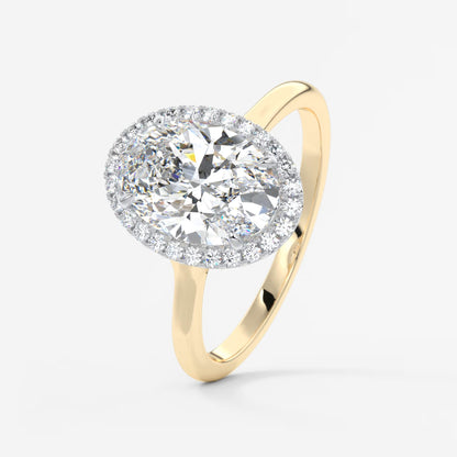 Aeris oval halo two-tone engagement ring