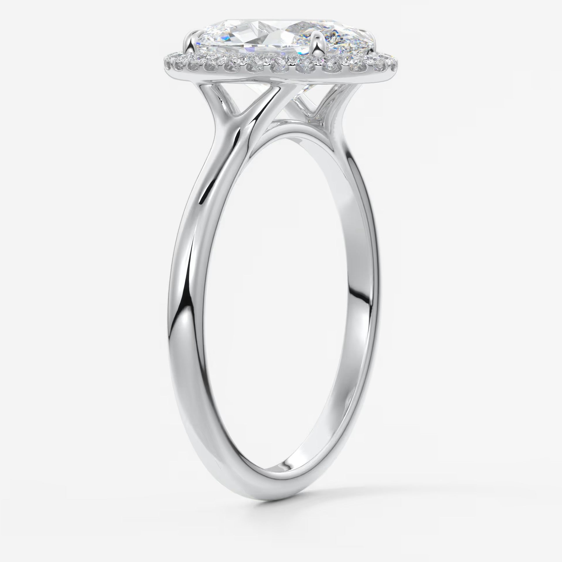 Aeris oval halo two-tone engagement ring