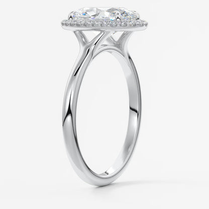 Aeris oval halo two-tone engagement ring