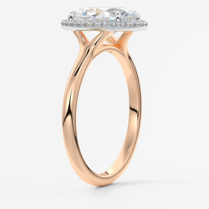 Aeris oval halo two-tone engagement ring