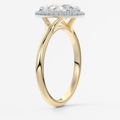 Aeris oval halo two-tone engagement ring