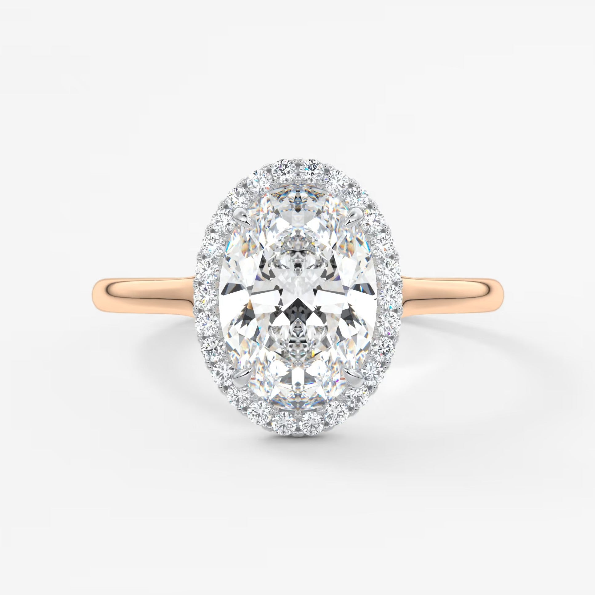 Aeris oval halo two-tone engagement ring