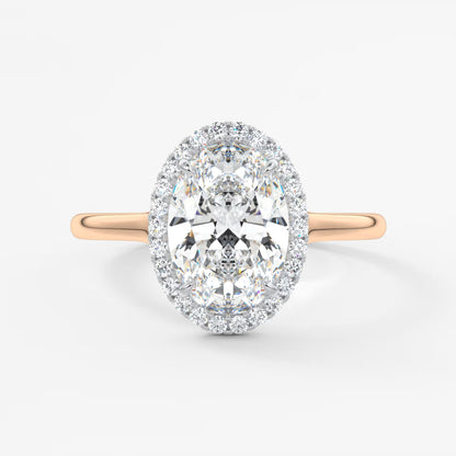 Aeris oval halo two-tone engagement ring