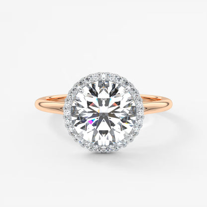 Aeris round halo two-tone engagement ring