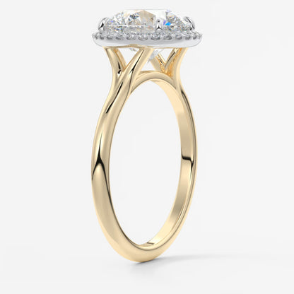 Aeris round halo two-tone engagement ring