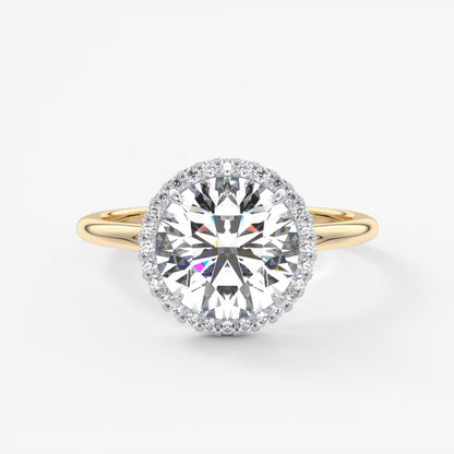 Aeris round halo two-tone engagement ring