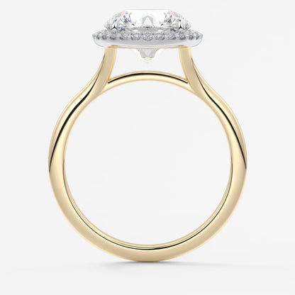 Aeris round halo two-tone engagement ring