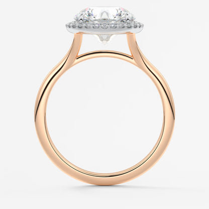 Aeris round halo two-tone engagement ring
