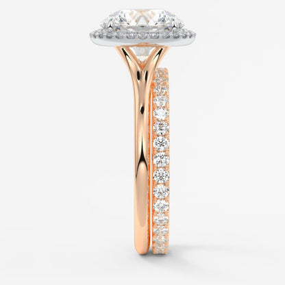 Aeris round halo two-tone engagement ring