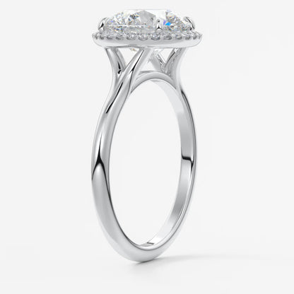 Aeris round halo two-tone engagement ring