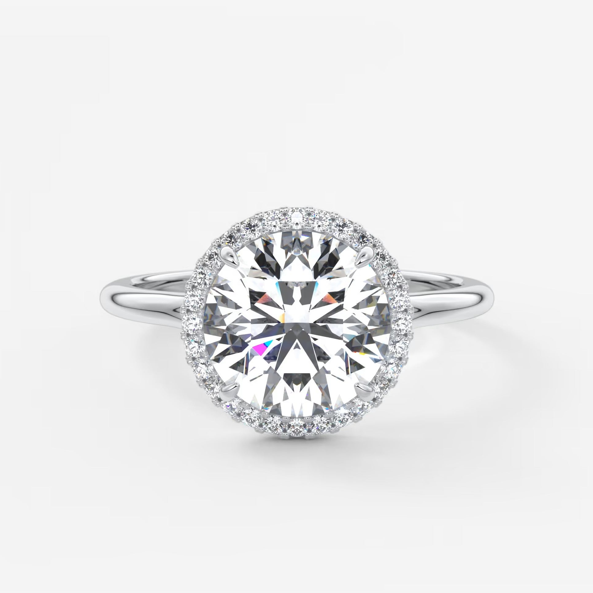 Aeris round halo two-tone engagement ring