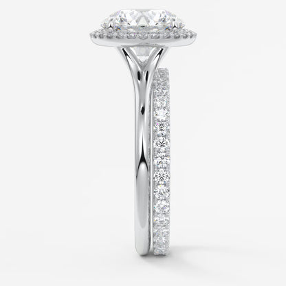 Aeris round halo two-tone engagement ring