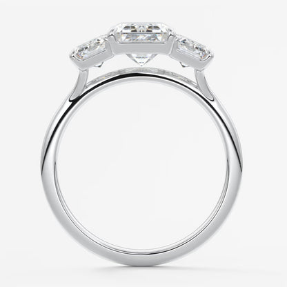 Amara emerald cathedral trilogy engagement ring