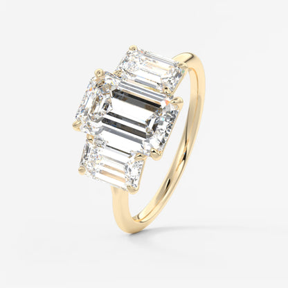 Amara emerald cathedral trilogy engagement ring