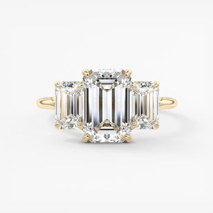 Amara emerald cathedral trilogy engagement ring