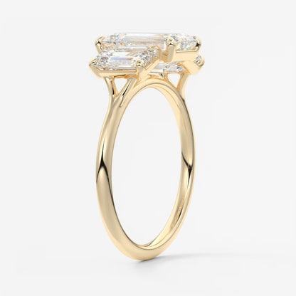 Amara emerald cathedral trilogy engagement ring