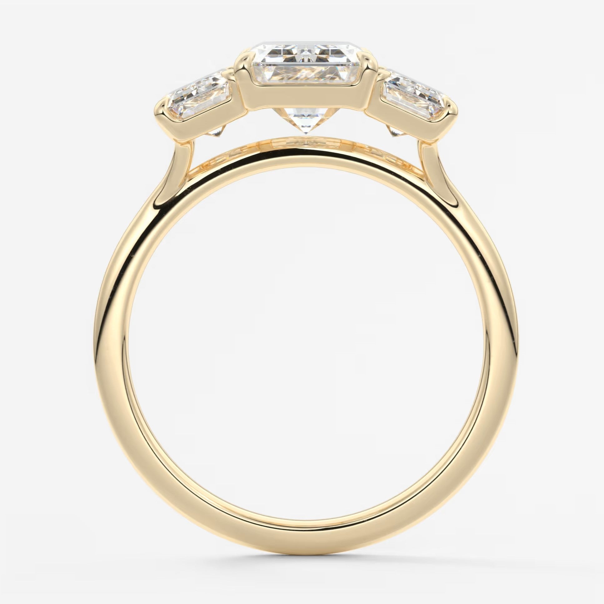 Amara emerald cathedral trilogy engagement ring
