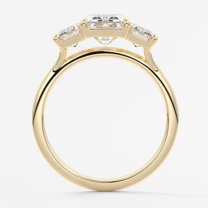 Amara emerald cathedral trilogy engagement ring