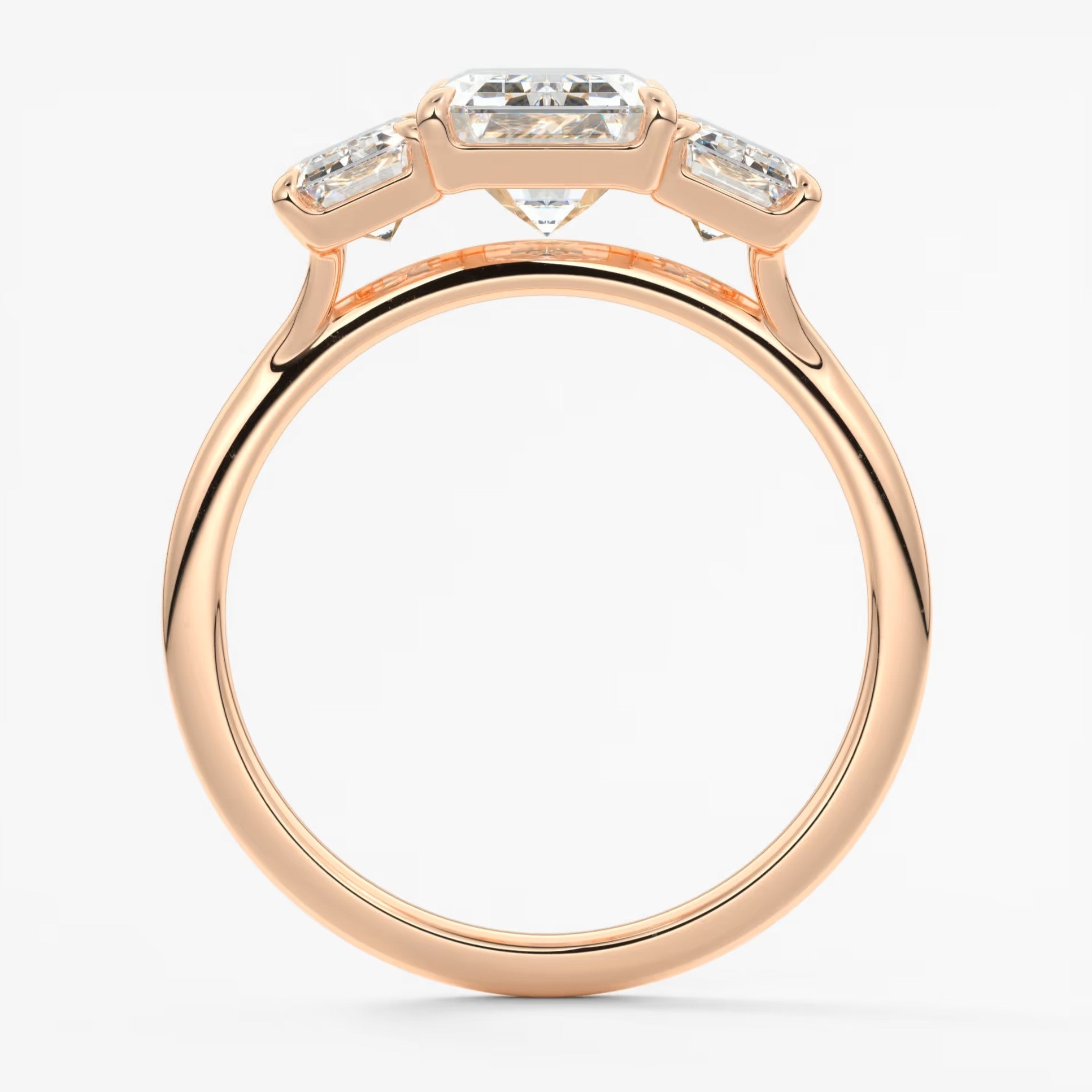 Amara emerald cathedral trilogy engagement ring
