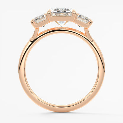 Amara emerald cathedral trilogy engagement ring