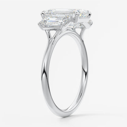 Amara emerald cathedral trilogy engagement ring