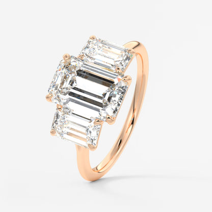 Amara emerald cathedral trilogy engagement ring