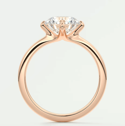 Rose gold engagement ring with princess cut diamond