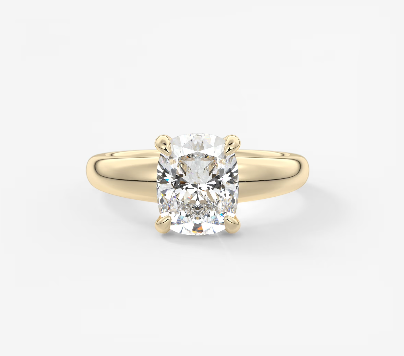 Aura Elongated Cushion Engagement Ring Tapered Band