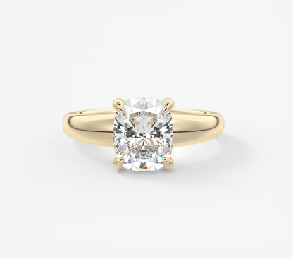 Aura Elongated Cushion Engagement Ring Tapered Band