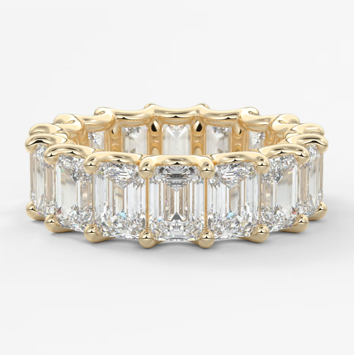 Custom made aurelia emerald eternity band 6mm – lab-grown or natural diamonds